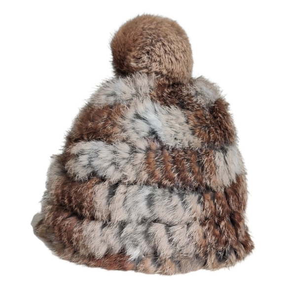 Genuine Rabbit Fur Woven Beanie Hat by Pleau Boutique - Picture 5 of 12